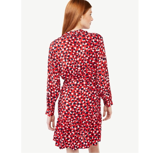 Free Assembly Red Dot Tiered Belted Mini Dress Size XS NWT - Picture 5 of 11